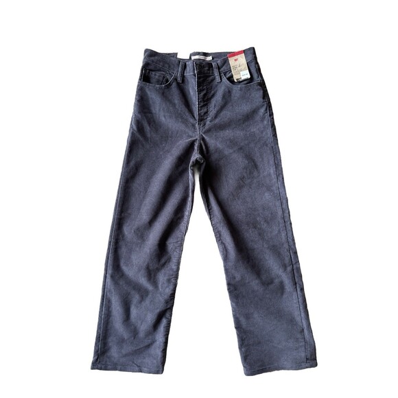 NWT Levi's Women's 28x27 Gray Corduroy Cords Ribcage Straight Ankle Pants NEW - Picture 2 of 6